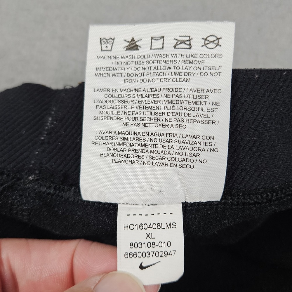 Nike Pro Dri-FIT Women's Sz XL Ankle Leggings Black White Just Do It Logo - Picture 9 of 12